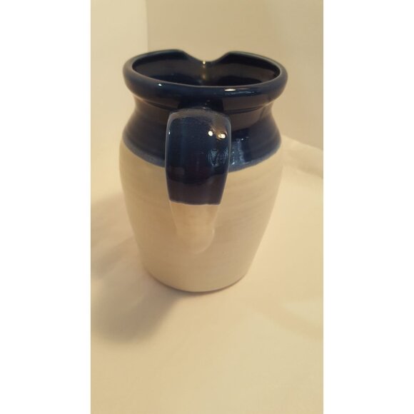 Blue white pottery stonewear pitcher 7 inches milk jug stoneware - Picture 5 of 8